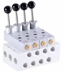 Distribuitoare 5/2 si 5/3 cu maneta - montaj pe placa